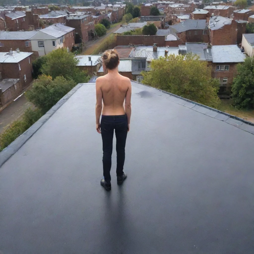 aiamazing detailed Standing on the edge of the roof   Are you okay