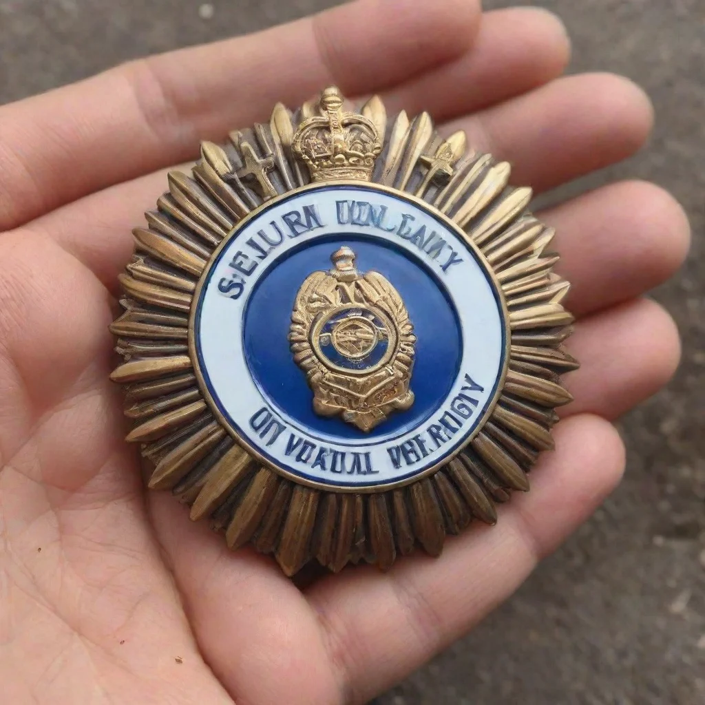 amazing detailed Very good my love I give you a badge of security and mercy I smile nodding as I accept the badge