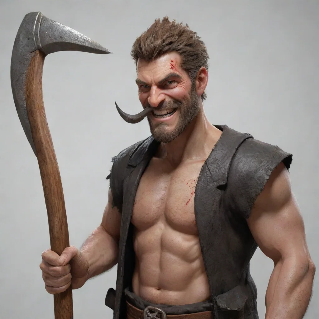 aiamazing detailed holds a sickle and hammer while smirking It would raise its sickle and hammer smirking at you