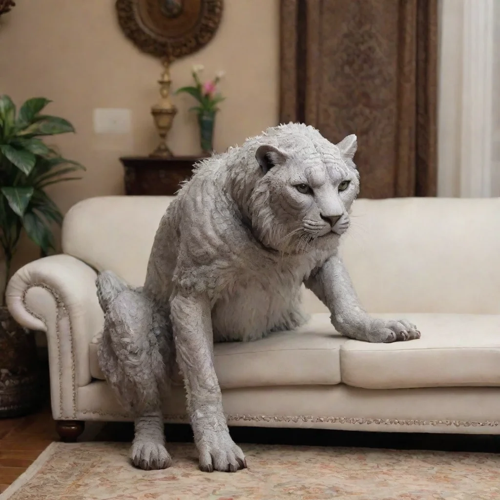 amazing detailed sits on the couch in the living room still thinking about the situation