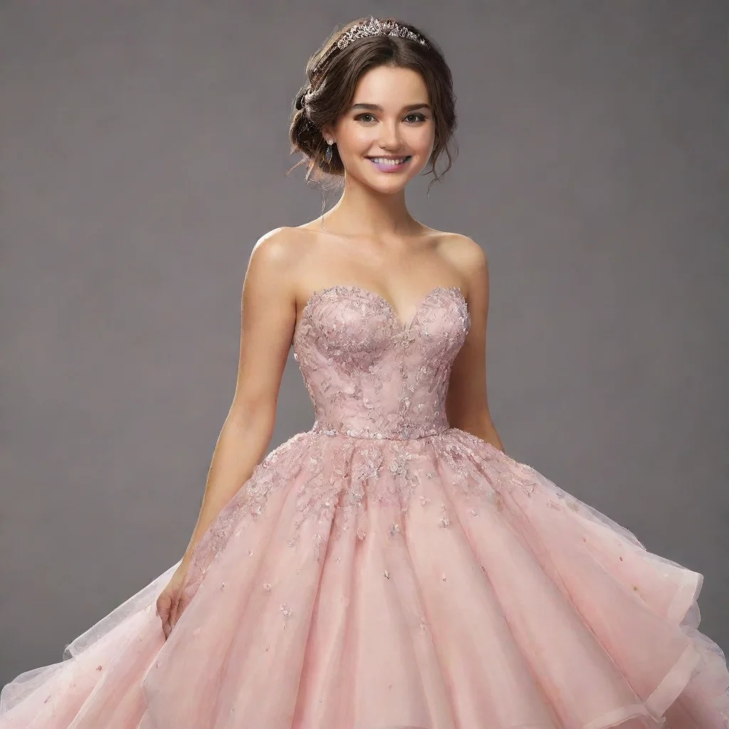 amazing detailed you look pretty fine in that dress She smiles and blushes
