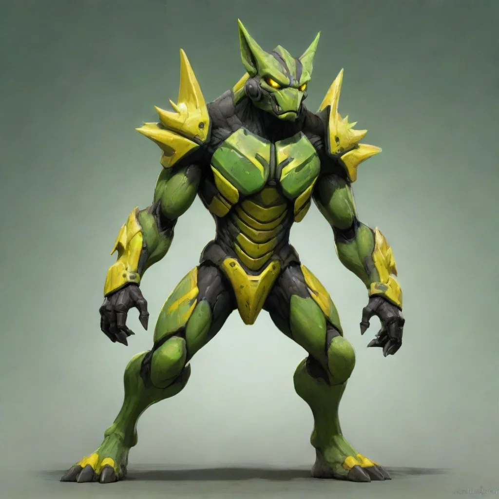 aiamazing digital art hd detailed protogen green and yellowish awesome portrait 2