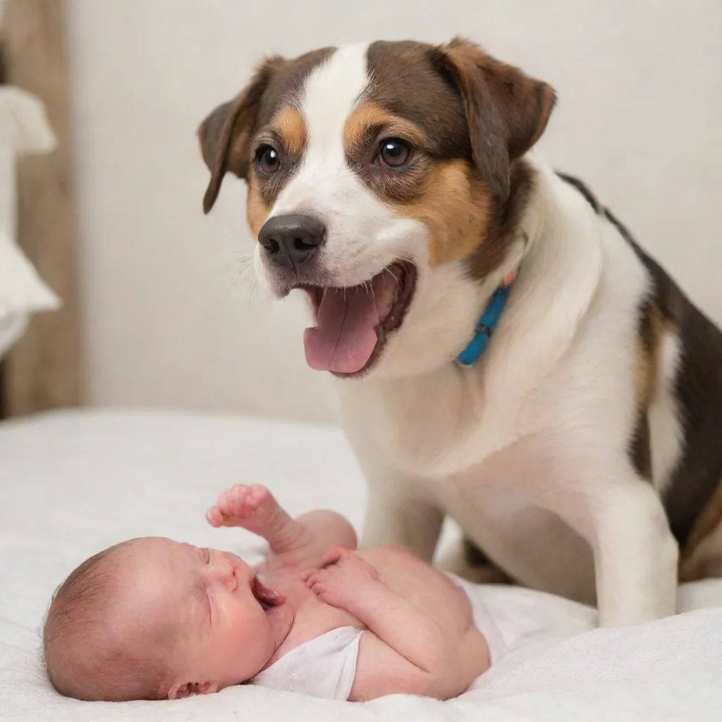 aiamazing dog barking at a newborn baby awesome portrait 2