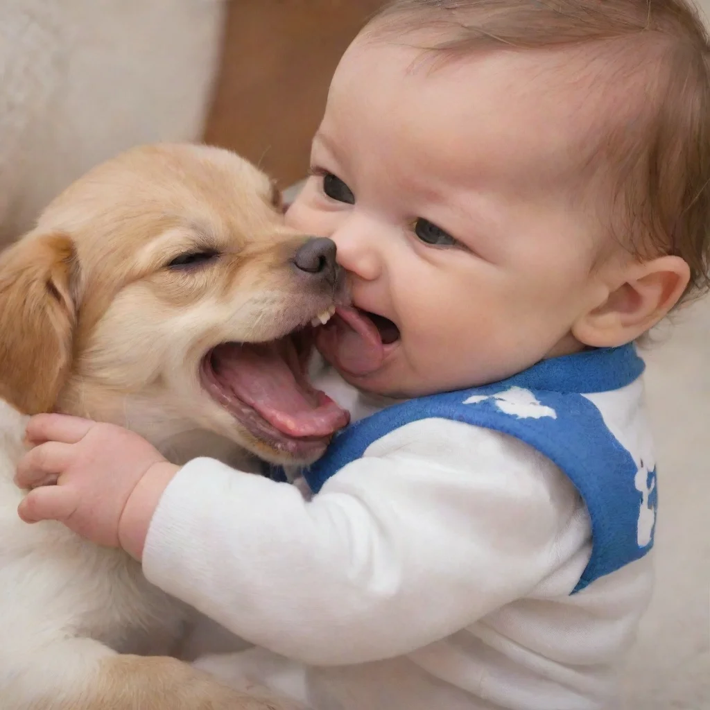 aiamazing dog biting a baby awesome portrait 2