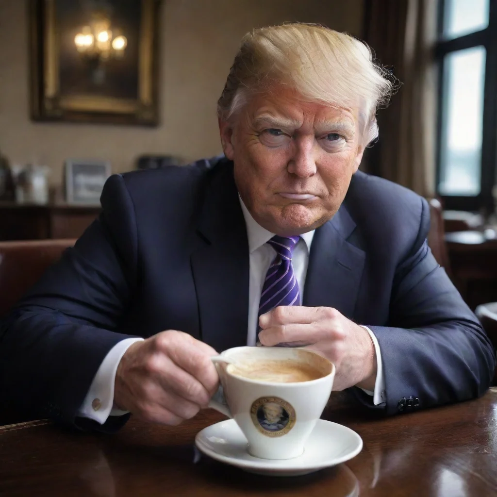 aiamazing donald trump having a coffee awesome portrait 2