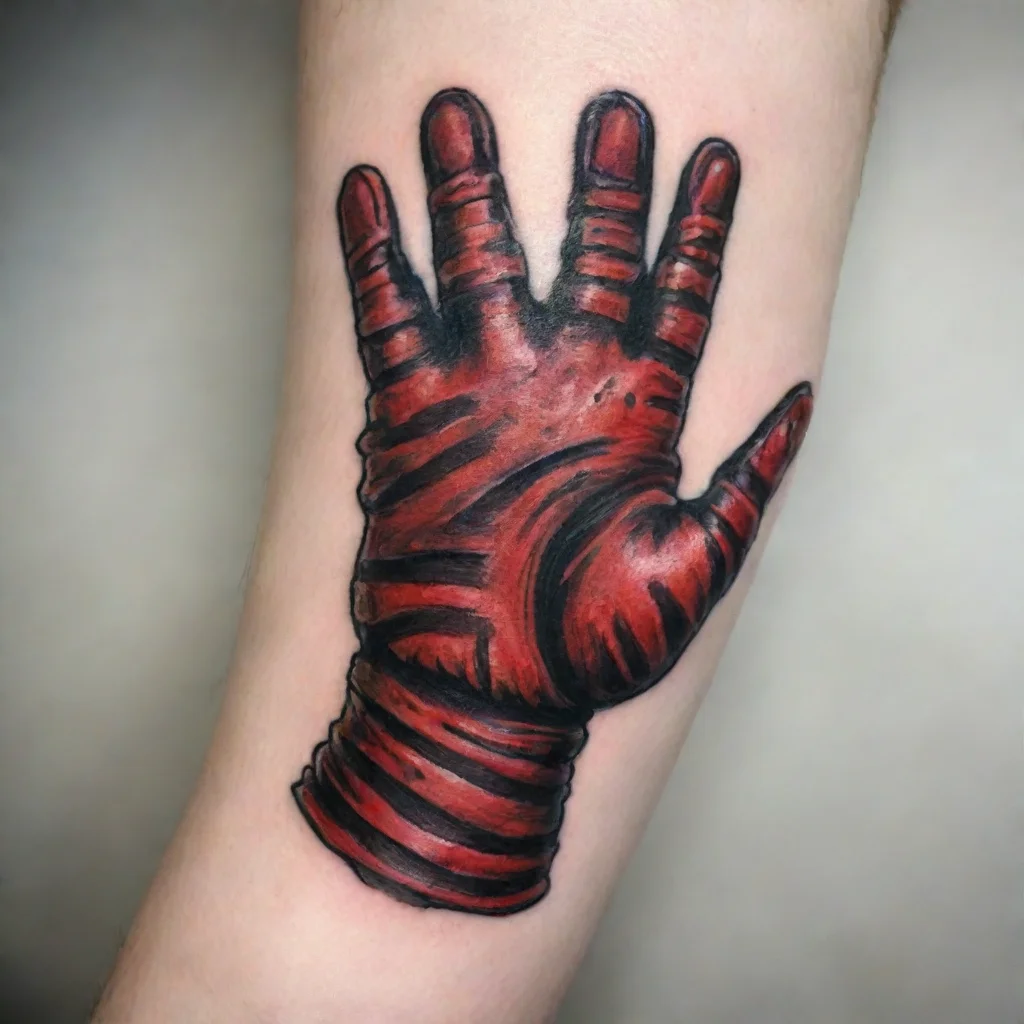 amazing doodle style tattoo of freddy krueger glove awesome portrait 2