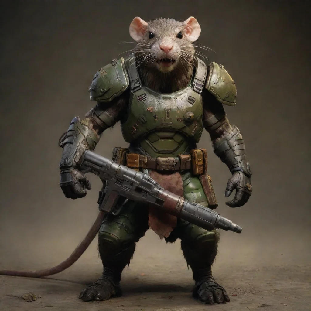 aiamazing doom slayer rat awesome portrait 2