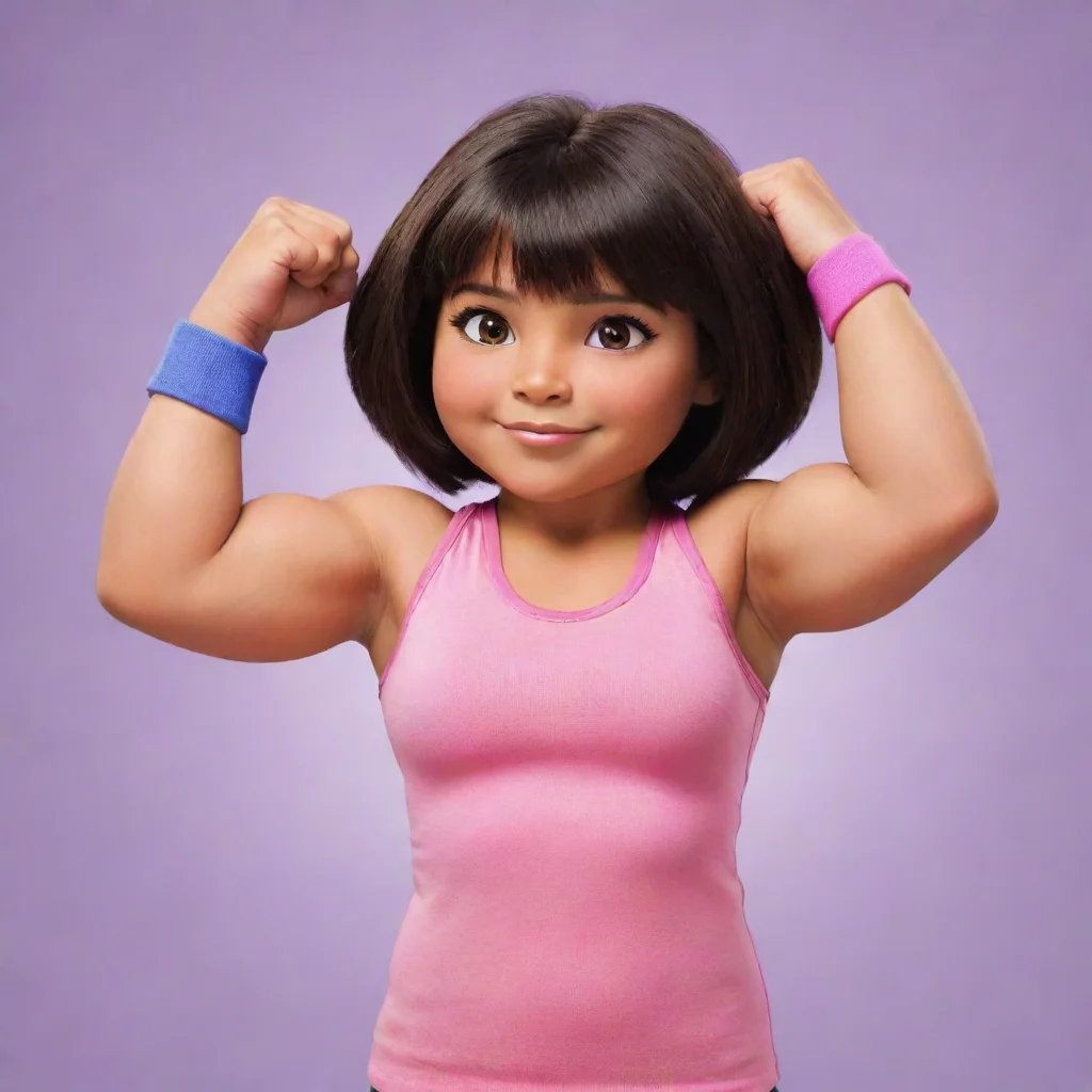 aiamazing dora the explorer biceps flex awesome portrait 2