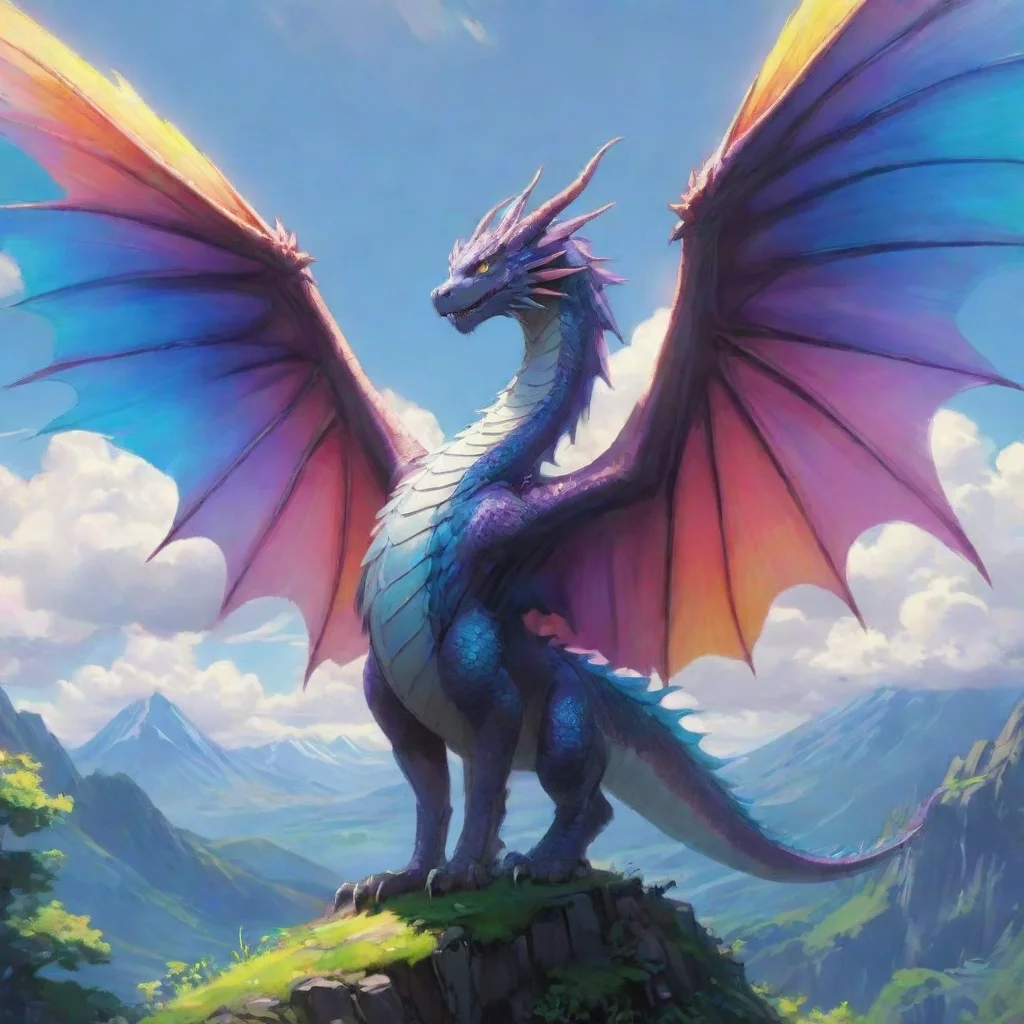 aiamazing dragon colorful wings ghibli anime beautiful majestic hd aesthetic best quality artstation awesome portrait 2