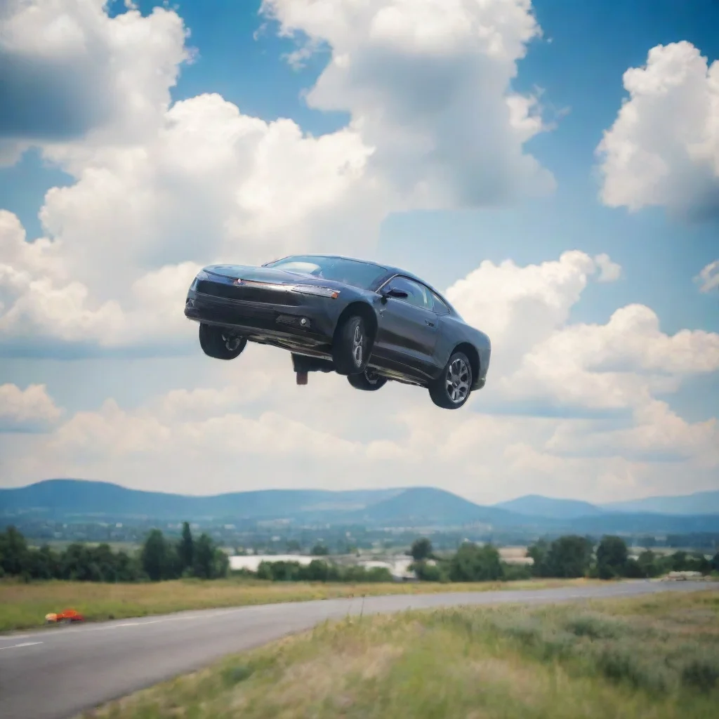 amazing driving car on fly awesome portrait 2