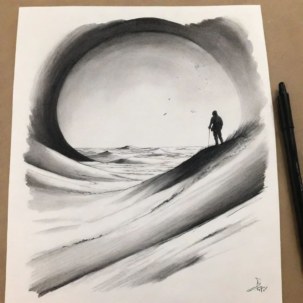 amazing dune spacehip ink drwaing awesome portrait 2