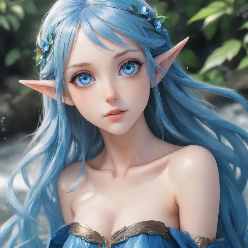 aiamazing elf girl with blue eyes and drown hair anime awesome portrait 2