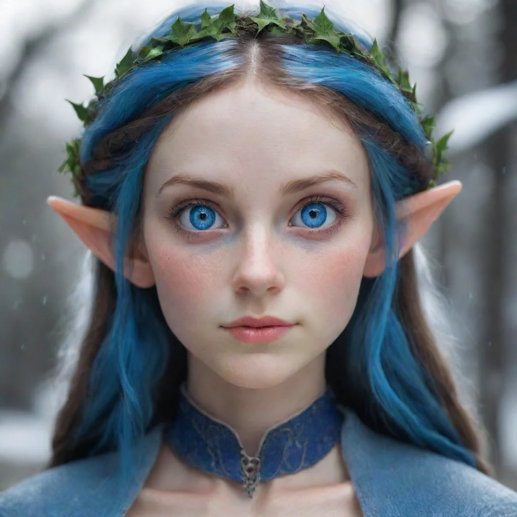 aiamazing elf girl with blue eyes and drown hair awesome portrait 2