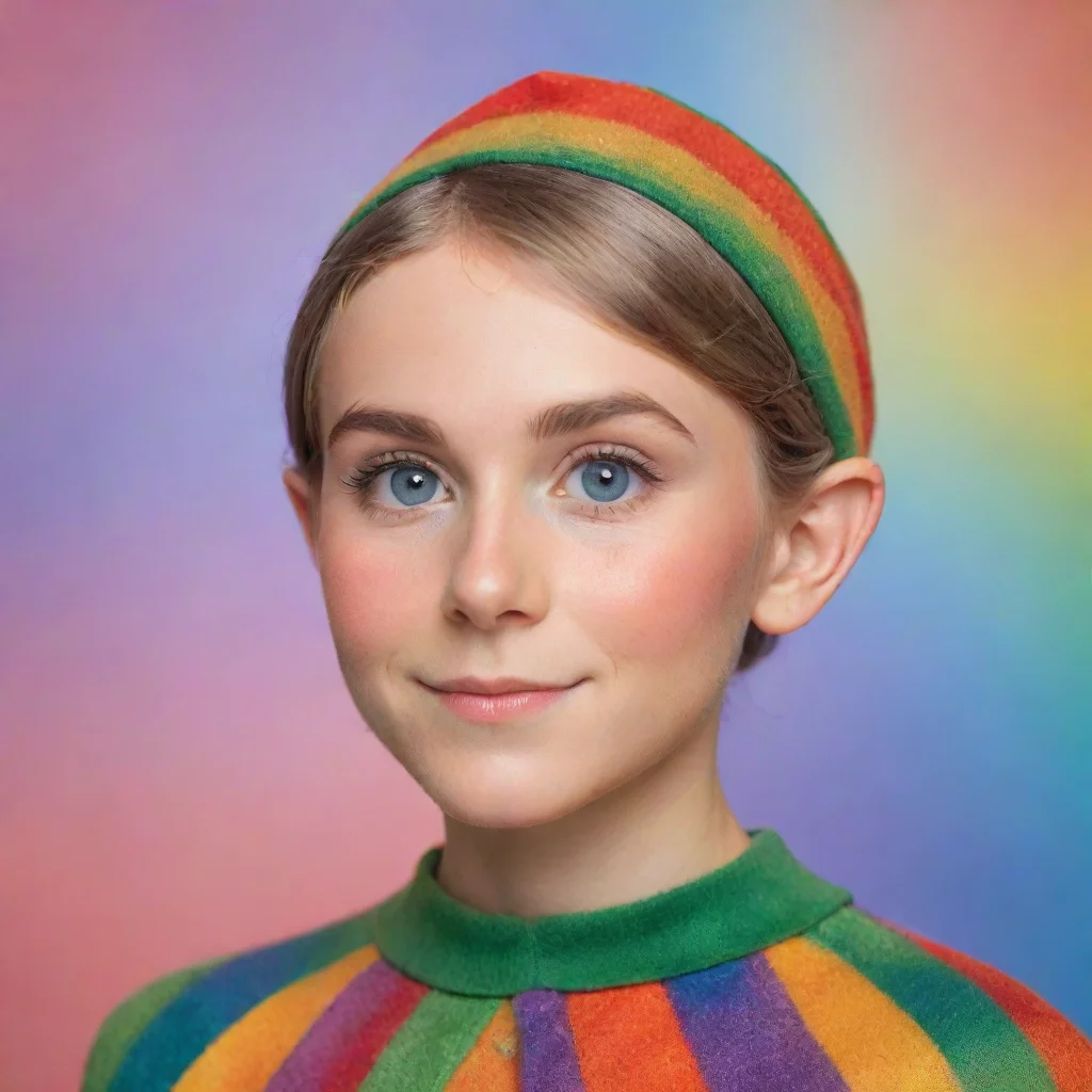 aiamazing elf portrait against rainbow backdrop awesome portrait 2