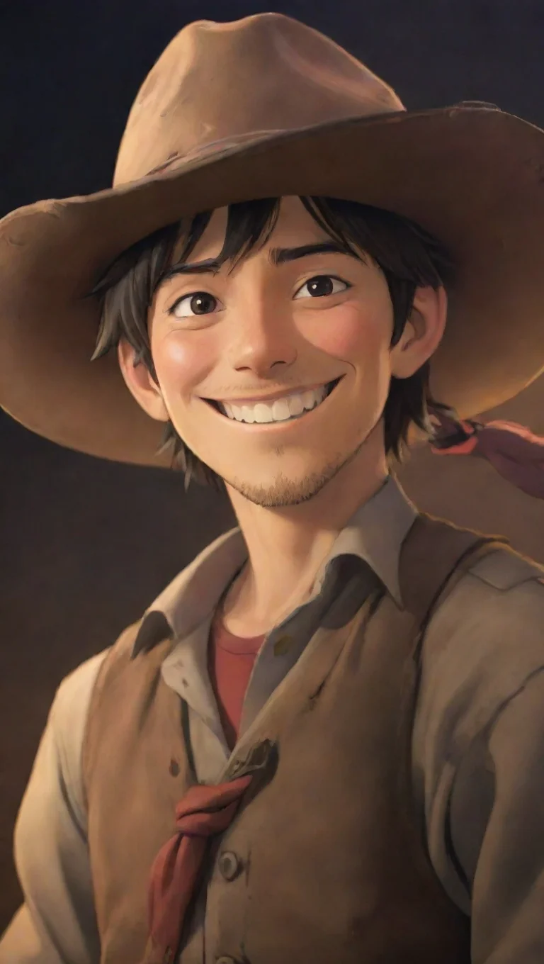 aiamazing epic cowboy character ghibli smile character portrait hd best quality lighting awesome portrait 2 tall