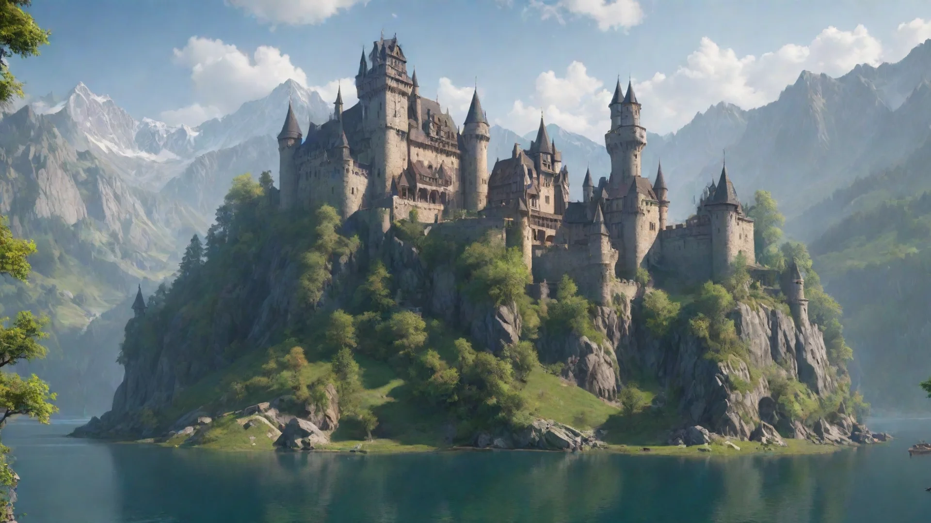 amazing epic peacefulness tranquil castle on lake environment hd beauty artstation best  awesome portrait 2 wide