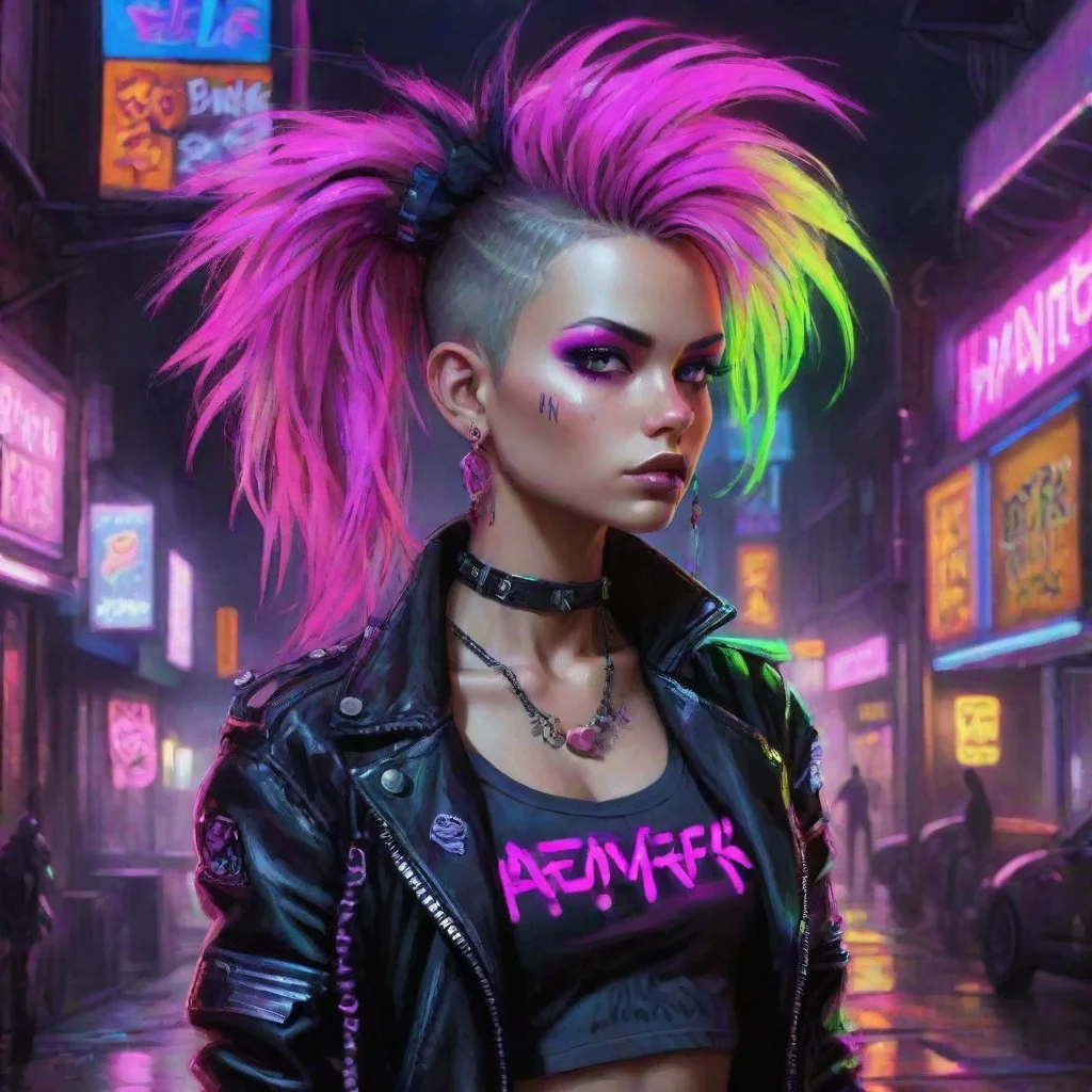 aiamazing fantasy art neon punk neon punk awesome portrait 2