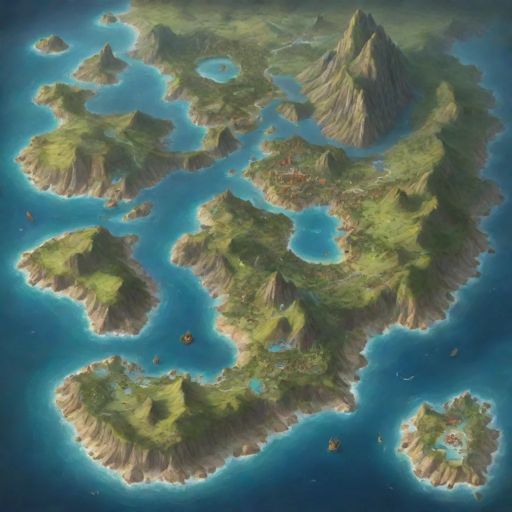 aiamazing fantasy map of fantasy islands with made up places and towns with imaginary names confident engaging wow artstation art 3 awesome portrait 2