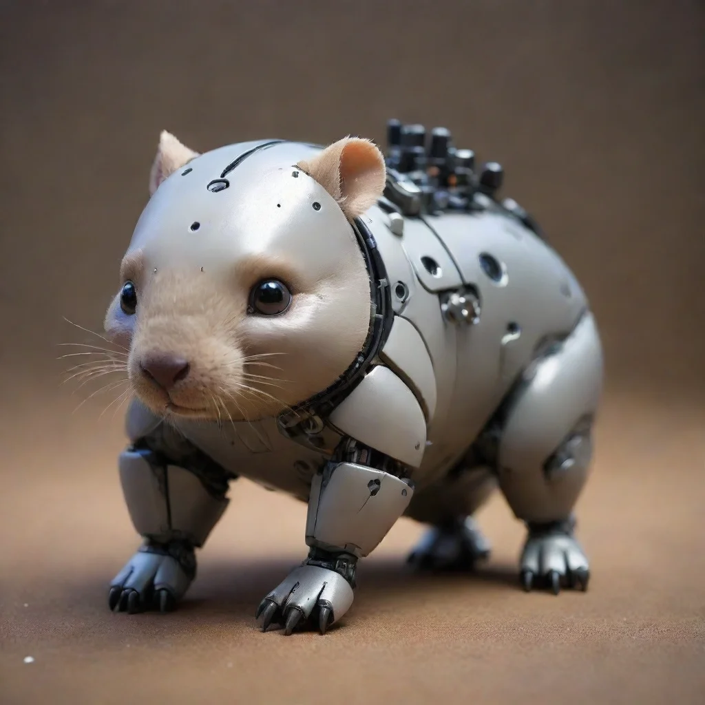 amazing fantasy small robotic wombat awesome portrait 2
