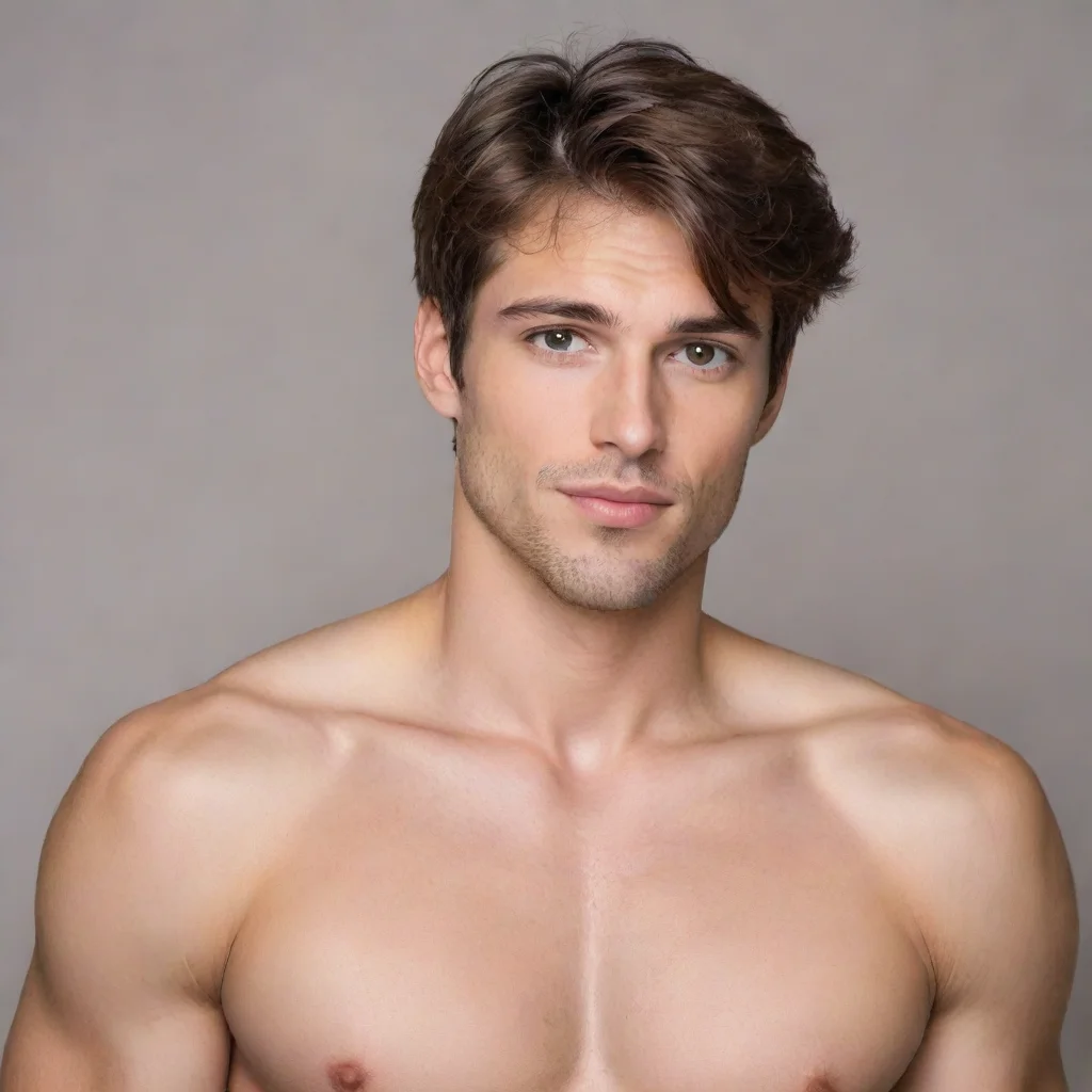 aiamazing feminine man with brown hairs awesome portrait 2