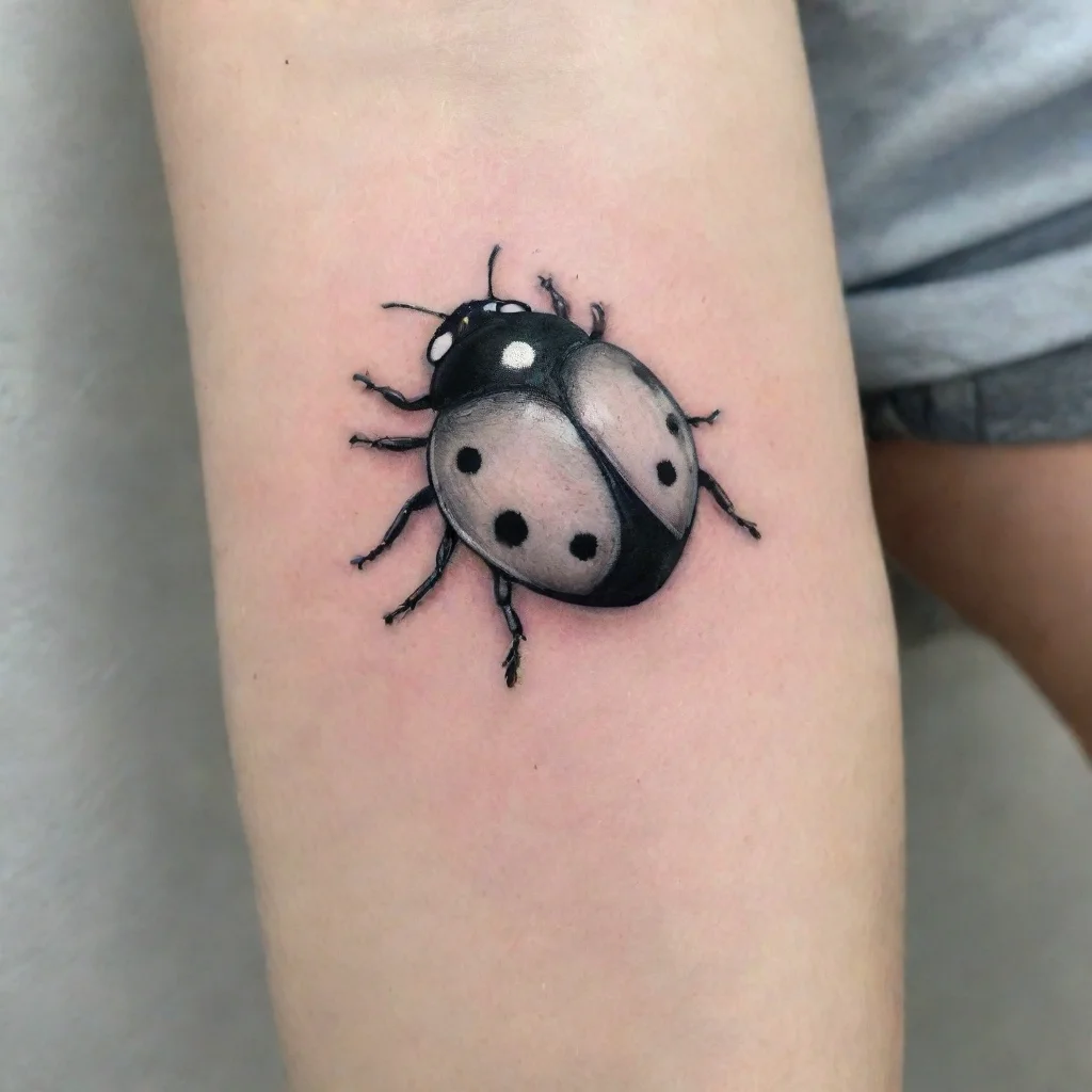 aiamazing fine line black and white tattoo ladybug awesome portrait 2