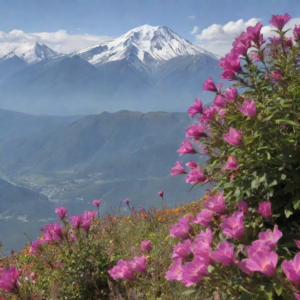 aiamazing flowers and mountain awesome portrait 2
