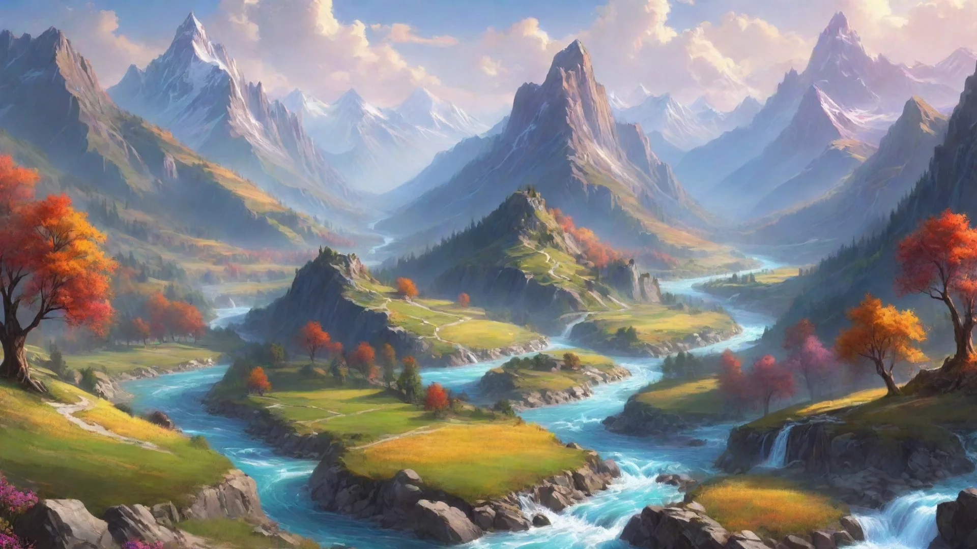 aiamazing flowing rivers mountains hd aesthetic colorful countryside artstation fantasy landscape awesome portrait 2 hdwidescreen