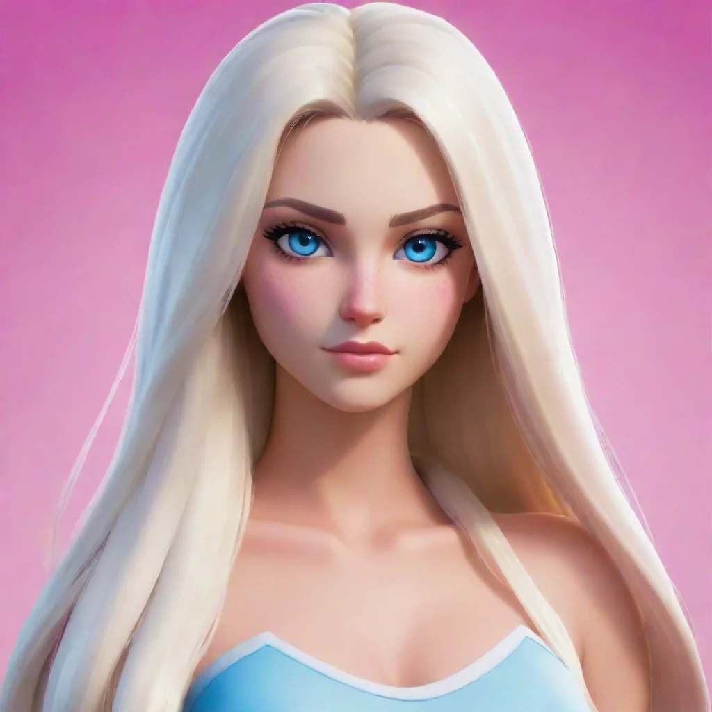 aiamazing fortnite skin. pale girl. white long hair. blue and pink eyes awesome portrait 2