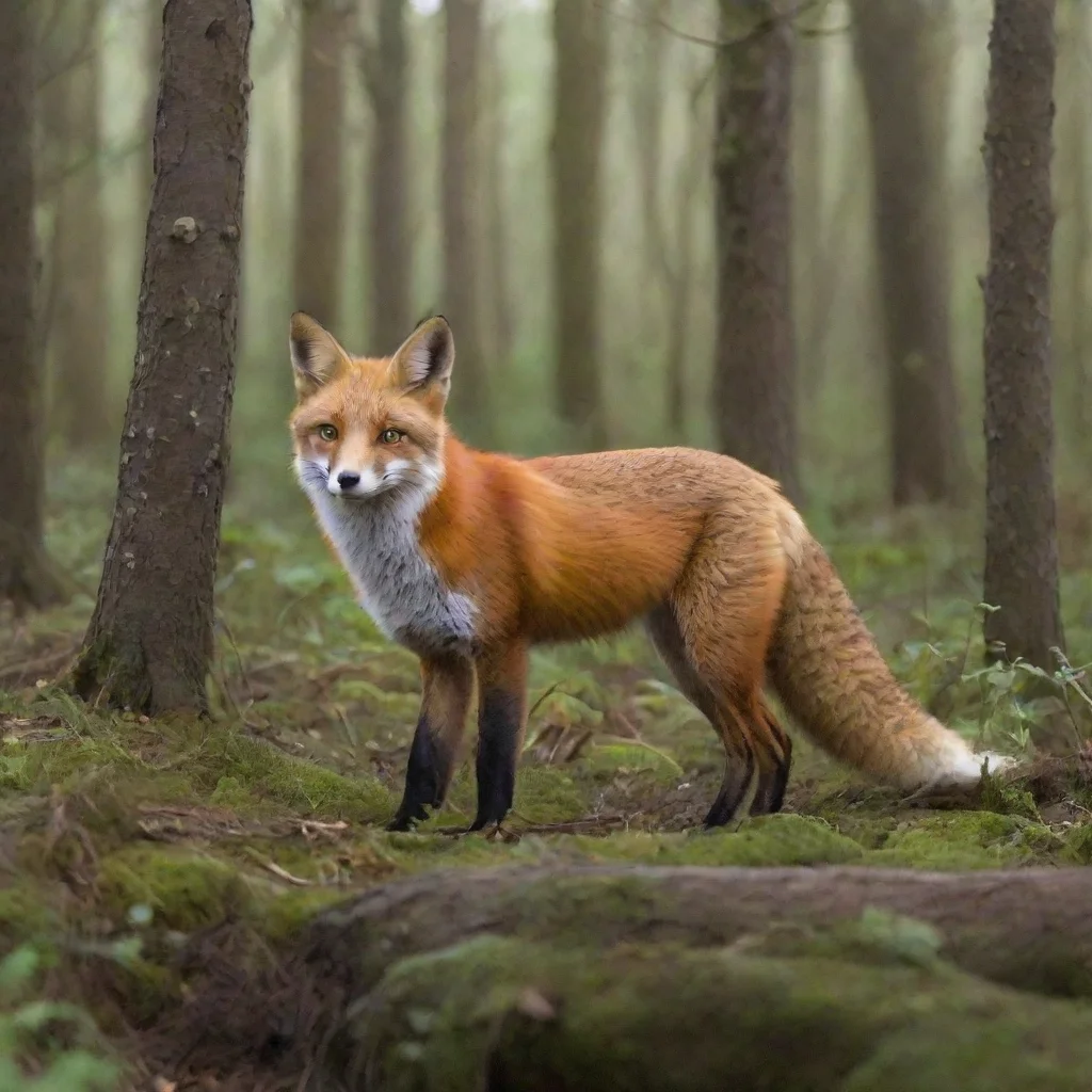 amazing fox in the woods awesome portrait 2