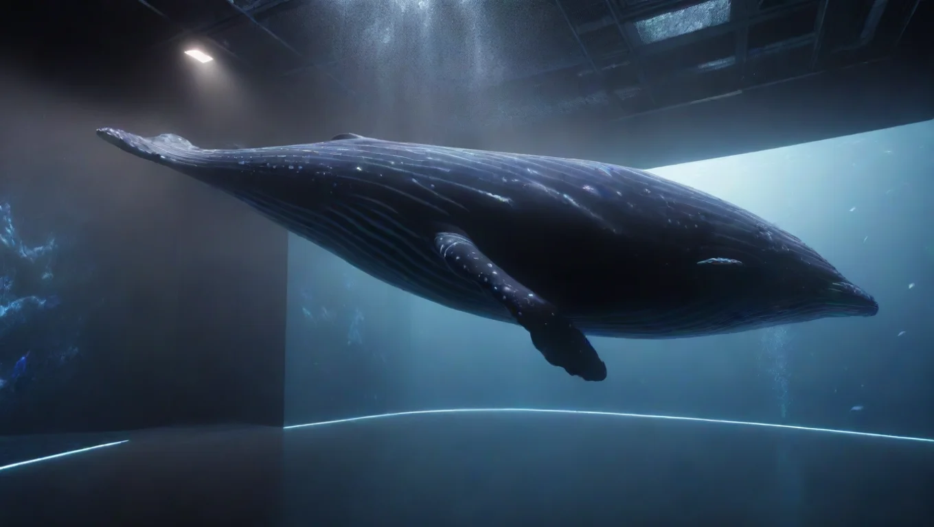 amazing fractal dreamscape whale in data centre suspended in ai tank awesome portrait 2 widescreen