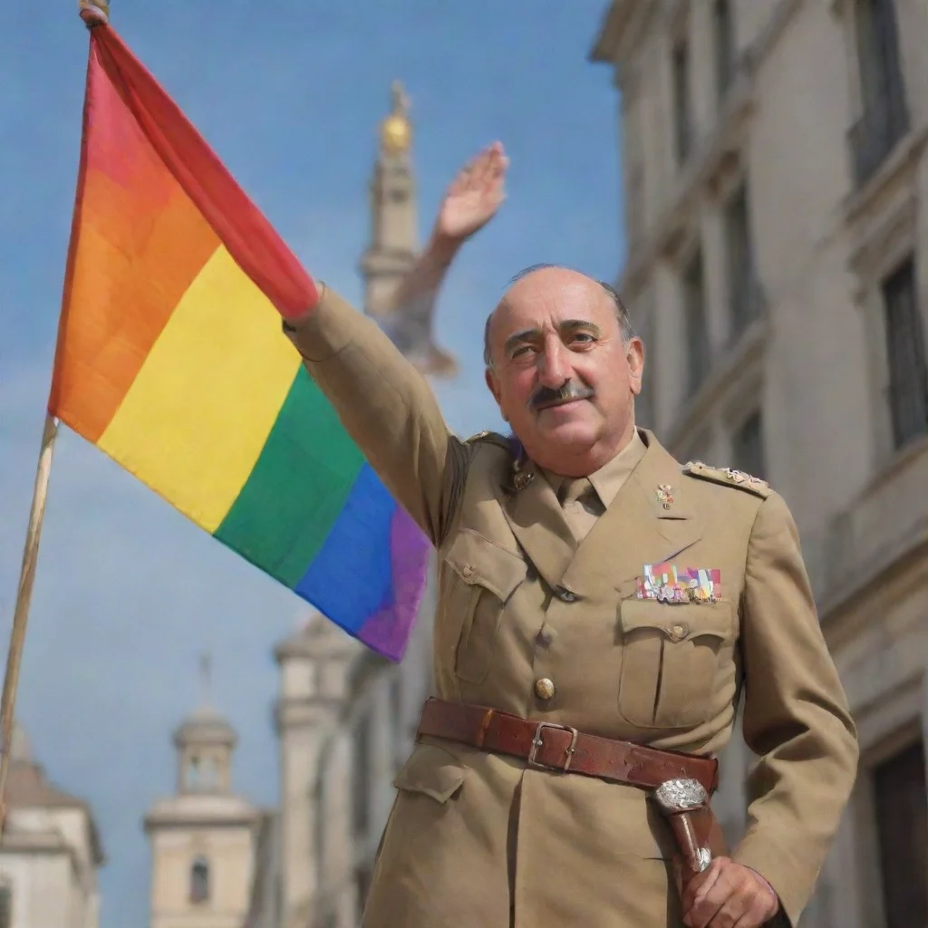 aiamazing francisco franco bahamonde waving an lgbtq flag awesome portrait 2