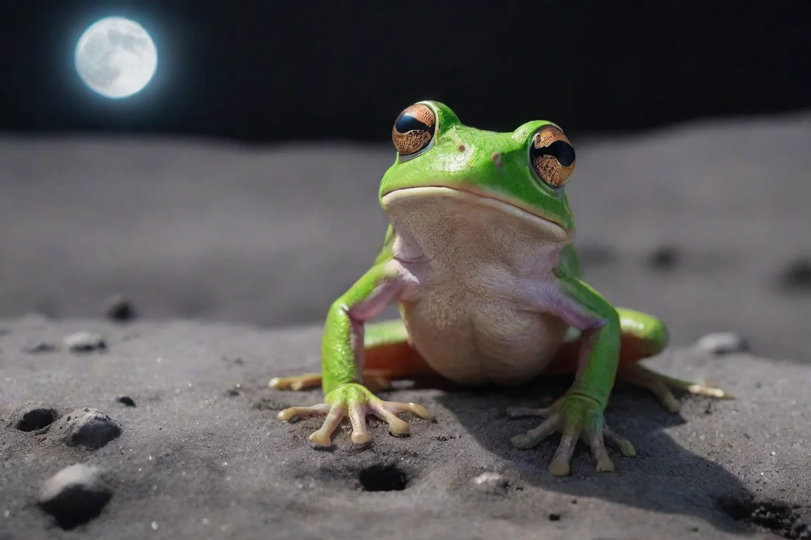 aiamazing frog on the moon in summer awesome portrait 2 landscape