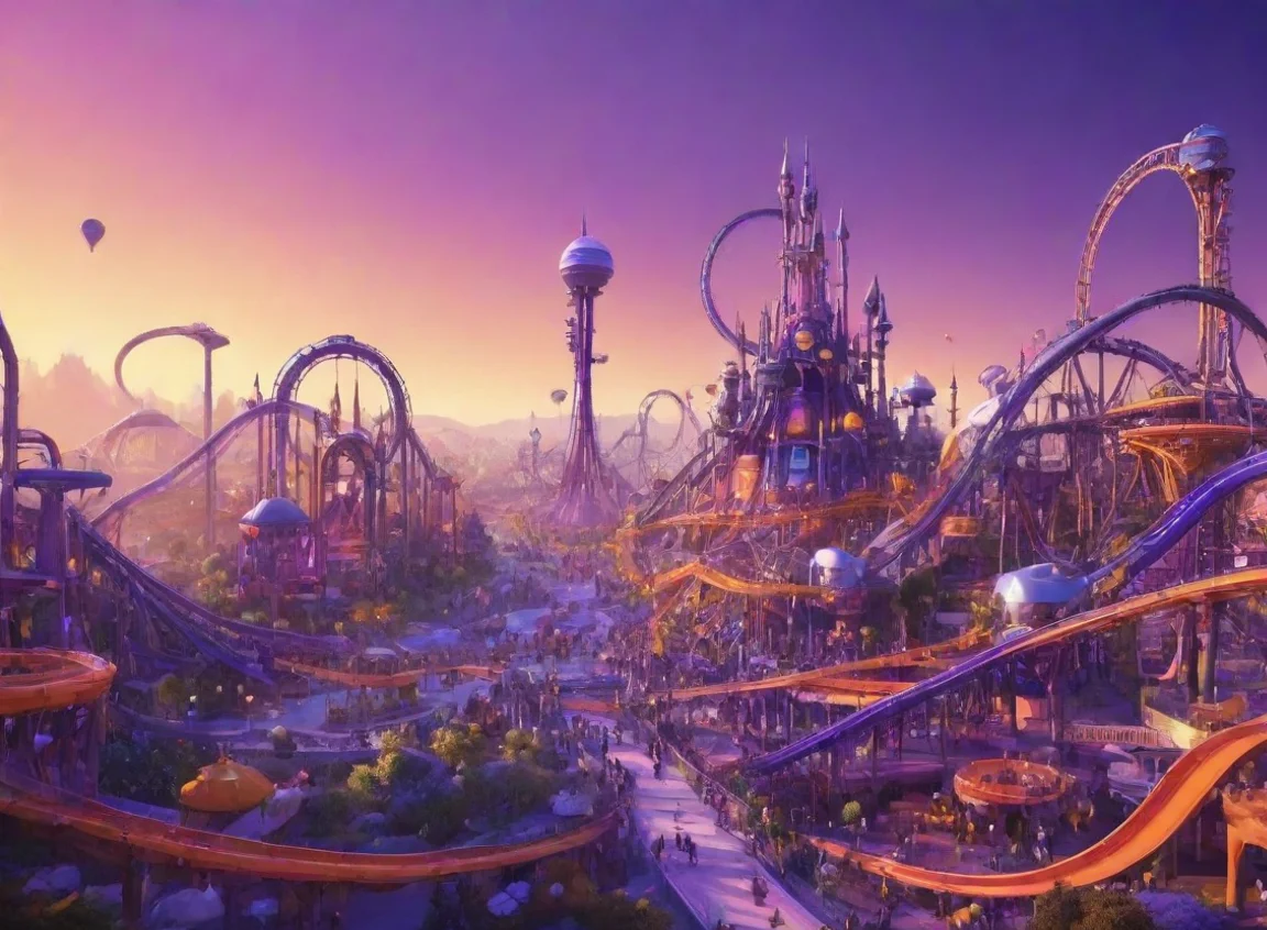 aiamazing fun theme park exciting world stylized artistic futuristic utpoian orangepurple gradient interesting awesome portrait 2 landscape43