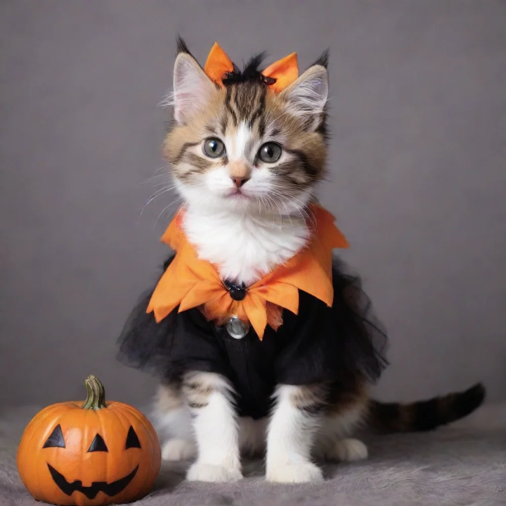 aiamazing furry kitten in halloween costume  awesome portrait 2