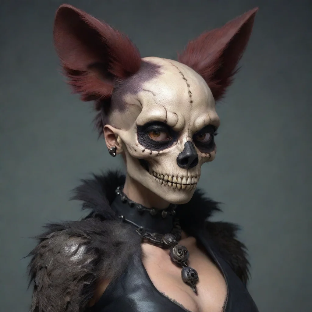 aiamazing furry skulldog woman awesome portrait 2