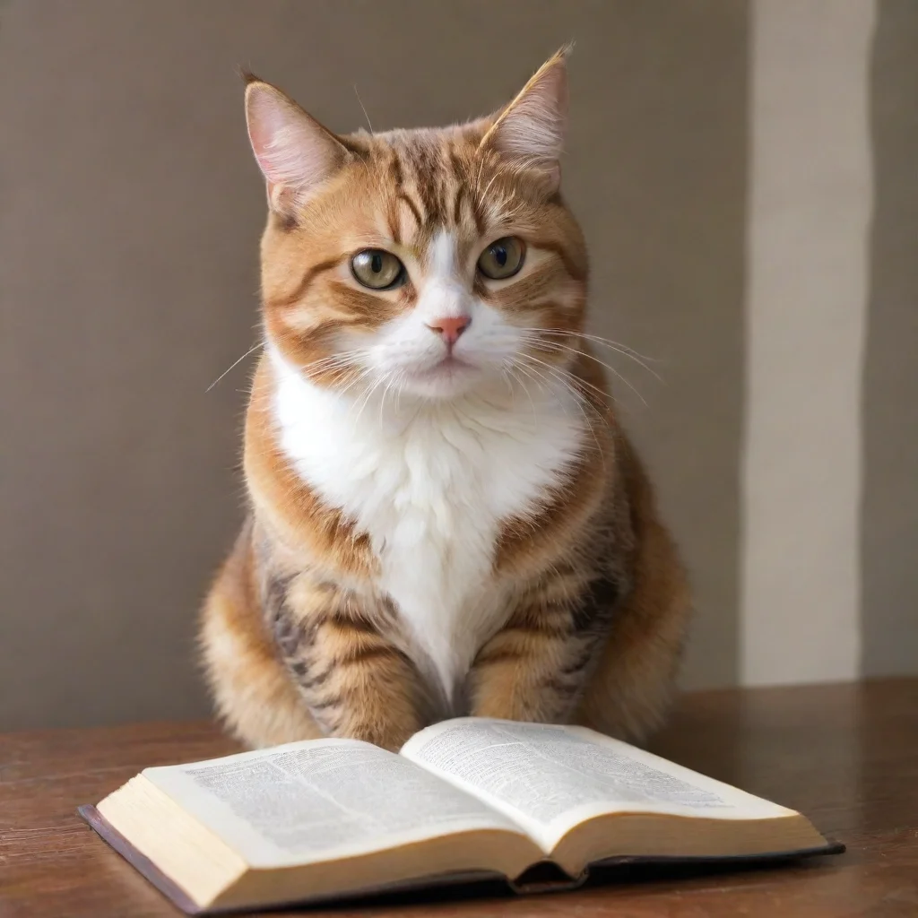 aiamazing gato leyendo la biblia  awesome portrait 2