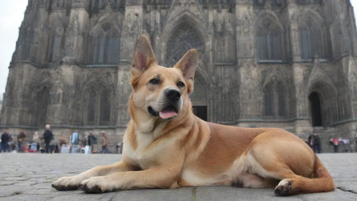 aiamazing german dog in front of cologne cathedral awesome portrait 2 widescreen