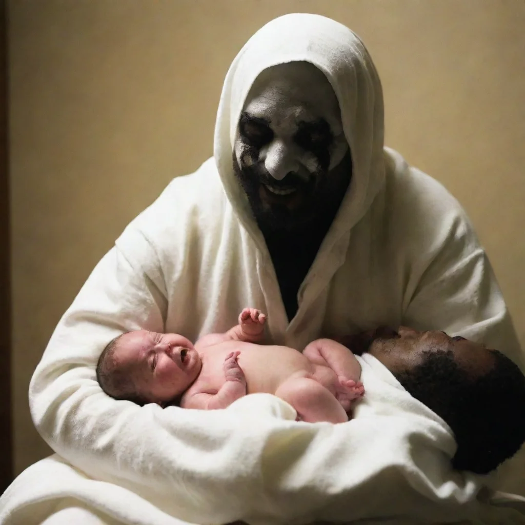 aiamazing ghostface torturing a newborn baby awesome portrait 2