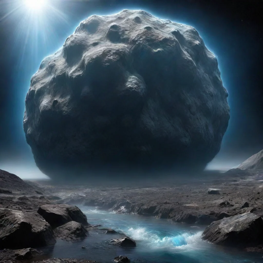 aiamazing giant asteroid made of pure water water world impacting earth awesome portrait 2