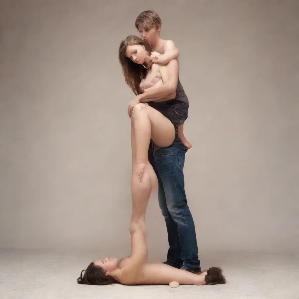 aiamazing girl stand on a man awesome portrait 2