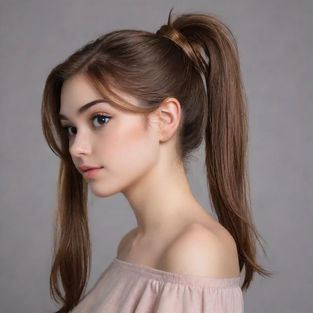 amazing girl with brown hair in a ponytail aime  awesome portrait 2