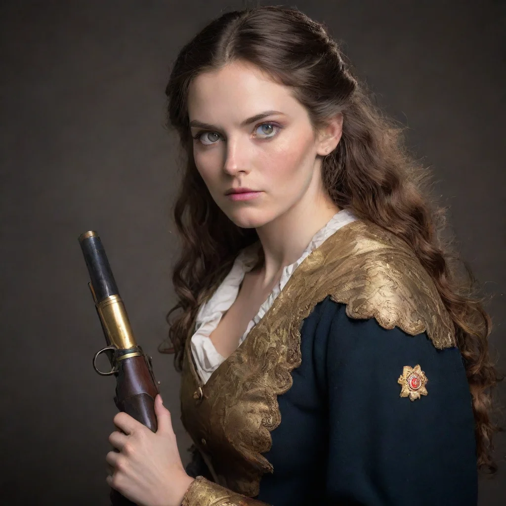 aiamazing golden eyed woman with musket awesome portrait 2