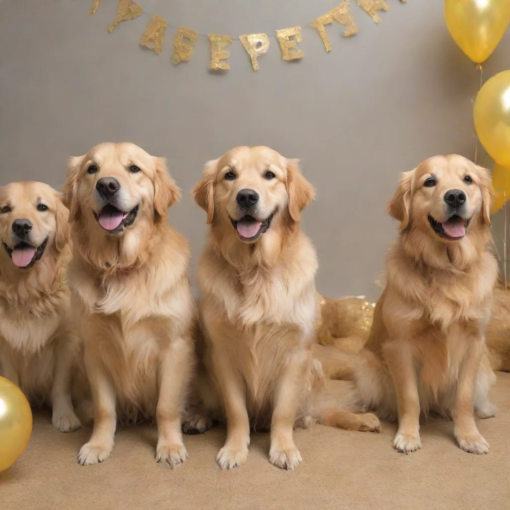 amazing golden retriever dog party  awesome portrait 2