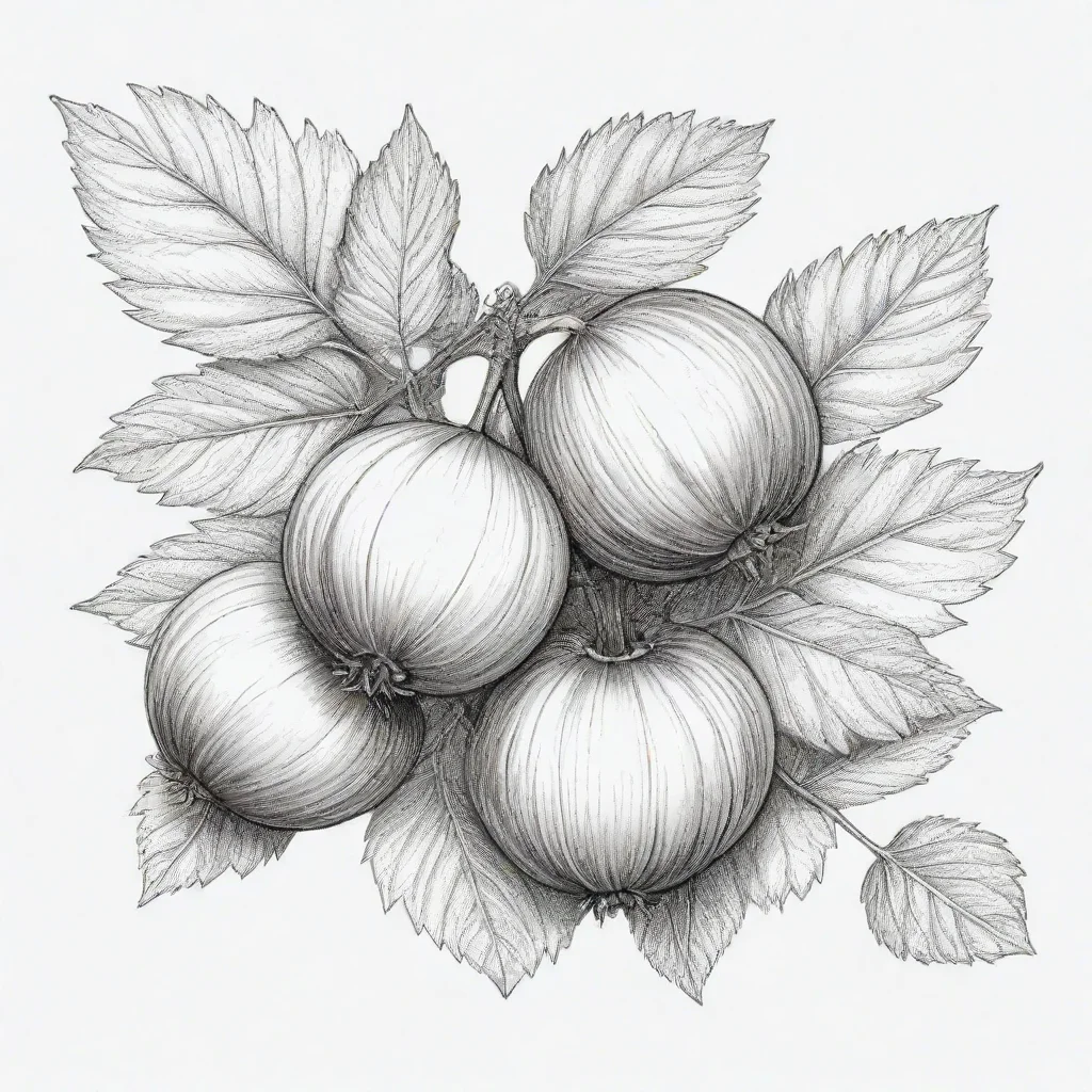 aiamazing gooseberry black and white fine line drawing awesome portrait 2
