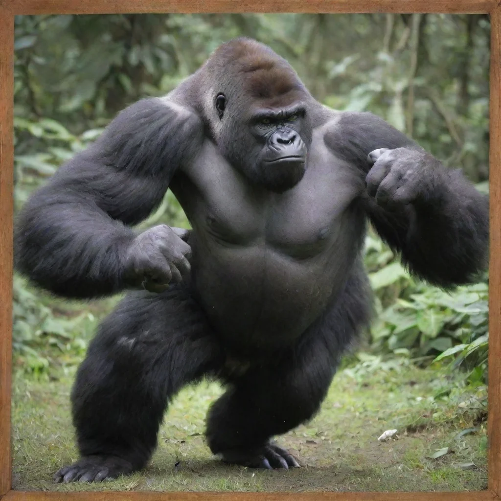 aiamazing gorilla punch awesome portrait 2