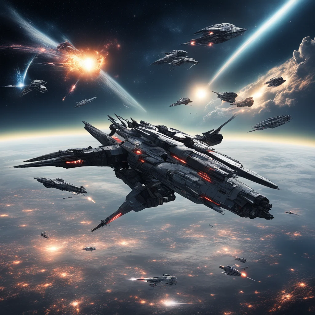 aiamazing grand view of a space battle between the human resistance and the tel empire awesome portrait 2
