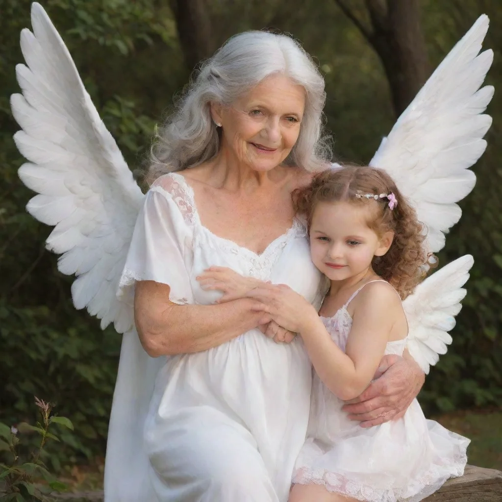 aiamazing grandmother angels with granddaughter awesome portrait 2