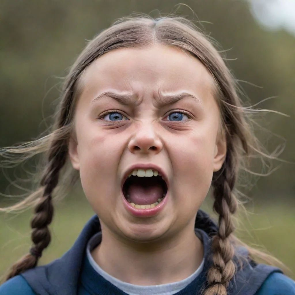 aiamazing greta thunberg screaming awesome portrait 2