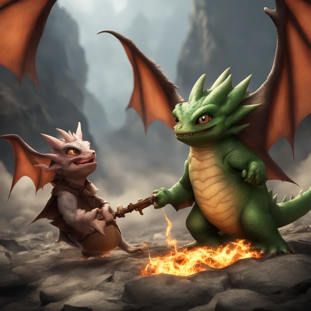 aiamazing grogu fighting smaug awesome portrait 2
