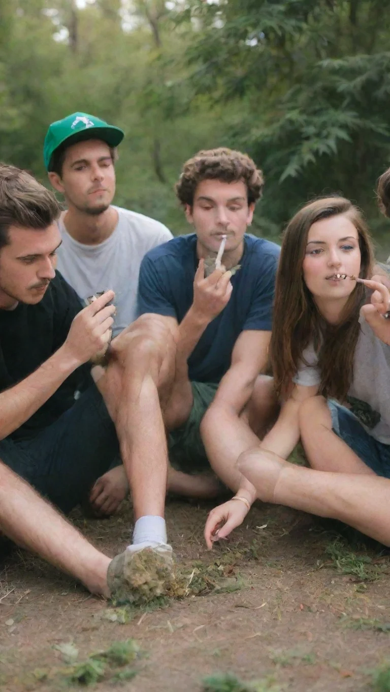 aiamazing group of friends smoking weed awesome portrait 2 tall